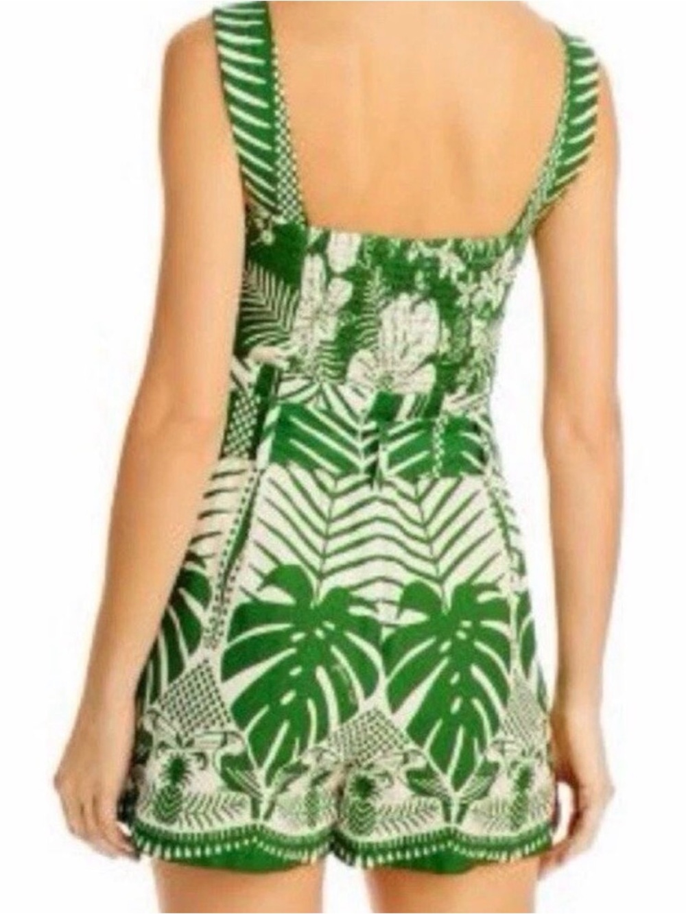 Farm Rio Macaw Elegance Green and White Romper XL Good condition - Picture 2 of 11